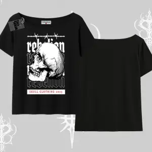 Kayık Yaka Tshirt Rebellion Skull Underground Street Legacy