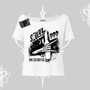 Kayık Yaka Tshirt Skull Impact Bone Chilling Street Icon