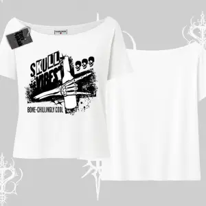 Kayık Yaka Tshirt Skull Impact Bone Chilling Street Icon