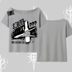 Kayık Yaka Tshirt Skull Impact Bone Chilling Street Icon