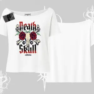 Kayık Yaka Tshirt Skull & Roses Vintage West Coast Rebellion