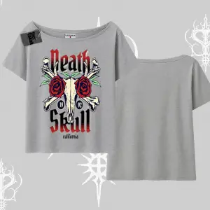 Kayık Yaka Tshirt Skull & Roses Vintage West Coast Rebellion