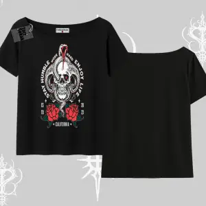 Kayık Yaka Tshirt Stay Humble Work Hard Enjoy Life