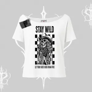 Kayık Yaka Tshirt Stay Wild Rock Spirit Urban Riot