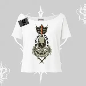 Kayık Yaka Tshirt Sword Knight Skull Impossible Street Creed