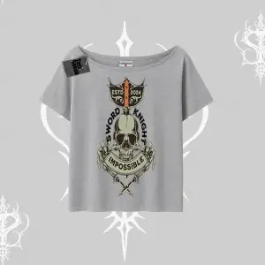 Kayık Yaka Tshirt Sword Knight Skull Impossible Street Creed