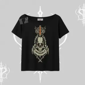 Kayık Yaka Tshirt Sword Knight Skull Impossible Street Creed
