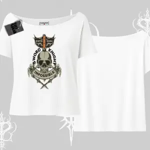 Kayık Yaka Tshirt Sword Knight Skull Impossible Street Creed