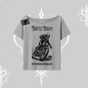 Kayık Yaka Tshirt Throttle Therapy No Brakes Just Freedom