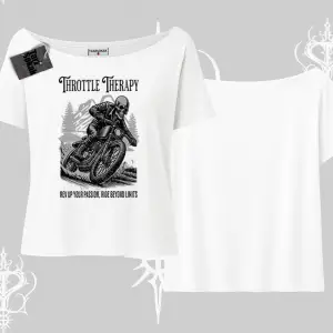 Kayık Yaka Tshirt Throttle Therapy No Brakes Just Freedom