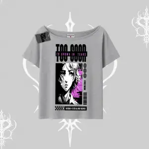 Kayık Yaka Tshirt Too Good Anime Girl Grafik Baskılı