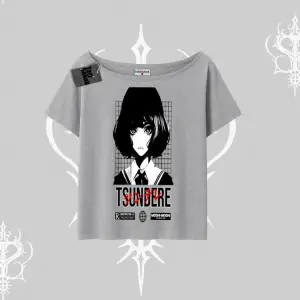 Kayık Yaka Tshirt Tsundere Anime Japanese Style Baskılı