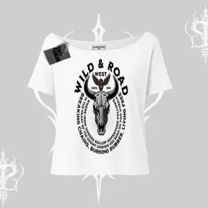 Kayık Yaka Tshirt Wild & Road Western Skull Biker Street Culture