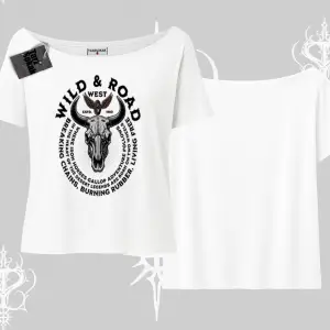 Kayık Yaka Tshirt Wild & Road Western Skull Biker Street Culture