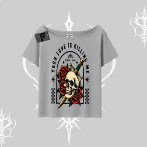 Kayık Yaka Tshirt Your Love Is Killing Me Dead Romance