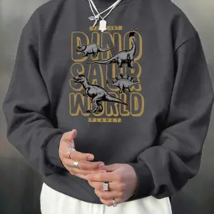 Kayıp Dinozor Dünyası Planetprint Erkekler Kazak Yumuşak Sonbahar Sıcak Uzun Kollu Polar Raha