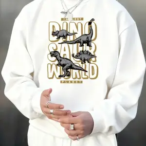 Kayıp Dinozor Dünyası Planetprint Erkekler Kazak Yumuşak Sonbahar Sıcak Uzun Kollu Polar Raha