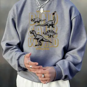 Kayıp Dinozor Dünyası Planetprint Erkekler Kazak Yumuşak Sonbahar Sıcak Uzun Kollu Polar Raha