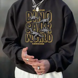 Kayıp Dinozor Dünyası Planetprint Erkekler Kazak Yumuşak Sonbahar Sıcak Uzun Kollu Polar Raha