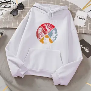 Kedi Aile Kedilerin Annesi Baskılı Eşofman Kadın Yenilik Moda Hoody Spor Gevşek Büyük Boy Hoo