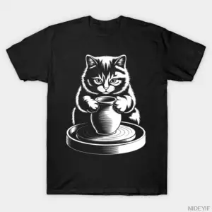 Kedi Çömlekçilik Komik T-shirt Erkekler Kadınlar Için % 100% Pamuk T Shirt Kısa Kollu Üstler