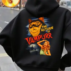 Kedinin Dönüşü baskılı kapüşonlu svetşört Bayan Kış Polar Sıcak Tişörtü Rahat Cep Kazaklar R