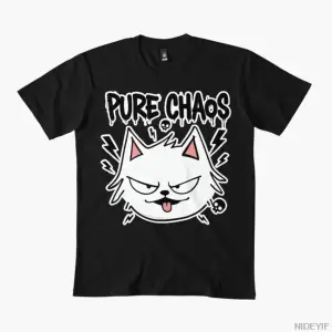 Kedi saf kaos tişört erkekler kadınlar için % 100% pamuklu tişörtler kısa kollu üstler 1217-3