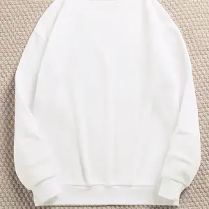 Kedicikler Renkli Oversize Bisiklet Yaka Pamuklu Sweatshirt Beyaz