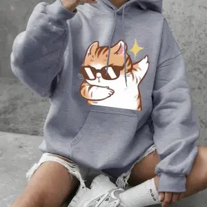 Kediler için havalı güneş gözlüğü baskılar kazak kadın kış polar sıcak kapüşonlu üst temel bi