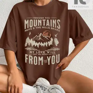 Kelebek Desenli Düşük Omuzlu Tişört