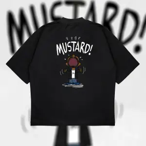 Kendrick Lamar Mustard Oversize Unisex Pamuklu Nefes Alan Kalın Kumaşlı