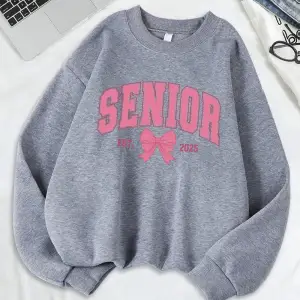 Kıdemli Pembe Yay Est 2025 Baskı Kazak Bayan Bisiklet Yaka Tüm Maç Kapüşonlular Gevşek Polar