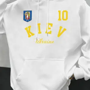 Kiev Ukrayna Baskılı Erkekler Hoodie Sonbahar Gevşek Giysiler Cep Hip Hop Kazak Polar Rahat M