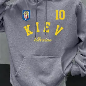 Kiev Ukrayna Baskılı Erkekler Hoodie Sonbahar Gevşek Giysiler Cep Hip Hop Kazak Polar Rahat M