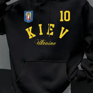 Kiev Ukrayna Baskılı Erkekler Hoodie Sonbahar Gevşek Giysiler Cep Hip Hop Kazak Polar Rahat M