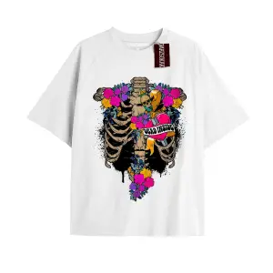 Kiraz Baskılı Oversize Kalıp Unisex T-shirt