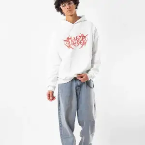 Kırmızı Dusk Baskılı Oversize Unisex Beyaz