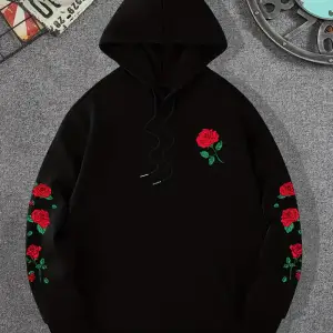 Kırmızı gül baskılı Hoodies rahat sokak kadın tişörtü rahat polar yumuşak kazak Clothes gevşe
