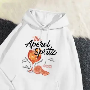 Kış Womans Hoodie Aperol sphoodie Retro kokteyl baskı kazak gevşek cep sıcak polar kazak Kawa