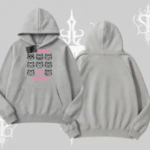 Kitti Sweet Mini Logo Baskılı Kapşonlu Crop Sweatshirt