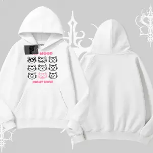 Kitti Sweet Mini Logo Baskılı Kapşonlu Crop Sweatshirt