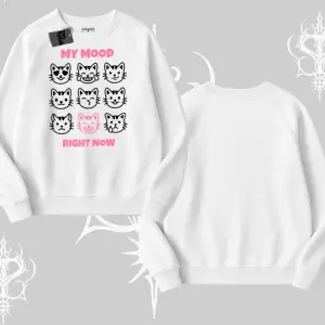 Kitti Sweet Mini Logo Baskılı Kayık Yaka Sweatshirt