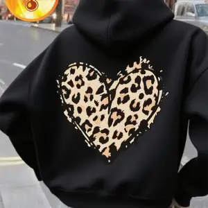 Klasik Leopar Baskı Kapüşonlular Bayanlar Kış Polar Sıcak Tişörtü Temel Cepli Kazaklar Günlük