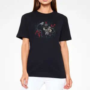 Ko Buta Borsacı Goril Baskılı Unisex Siyah Tişört T14368