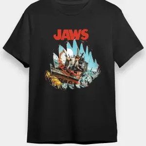 Ko Buta Jaws Siyah Unisex T-shirt T8173