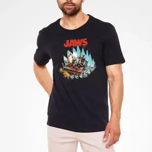 Ko Buta Jaws Siyah Unisex T-shirt T8173
