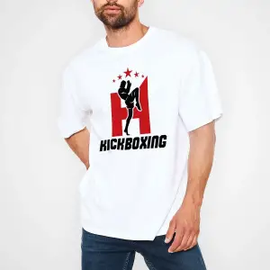 Ko Buta Kick Boks Beyaz Unisex Oversize Tişört T-shirt Os7894