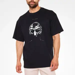 Ko Buta Mf Doom Baskılı Unisex Siyah Oversize Tişört - Tshirt Os57360