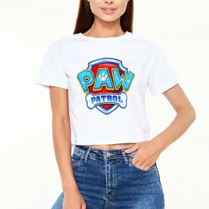 Ko Buta Paw Patrol Beyaz Croptop Tişört Ct6430