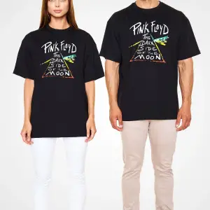 Ko Buta Pink Floyd Baskılı Unisex Siyah Oversize T-shirt Os2826
